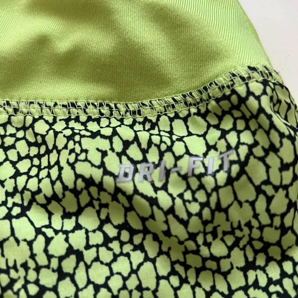 Nike - Women’s Running Shorts - Neon Green Speckled - 2.5” Inseam - Picture 3 of 6